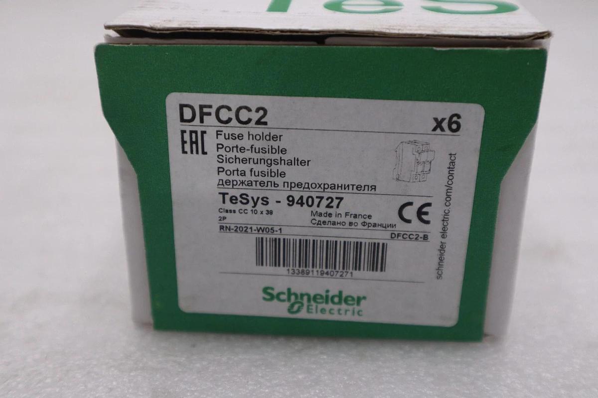 Used NEW SCHNEIDER ELECTRIC DFCC2V FUSE HOLDER CLASS CC 10x38 **BOX OF SIX** #GF-762A