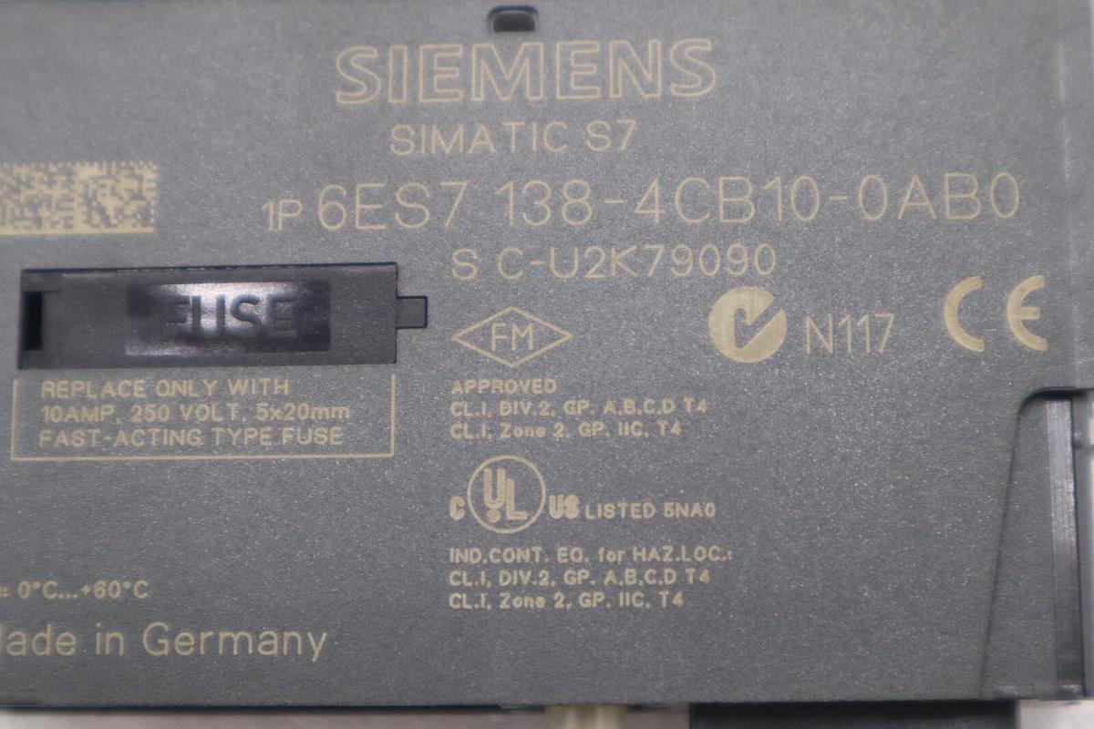 Used LOT OF 4 -- Siemens SIMATIC S7 6ES7 138-4CB10-0AB0 STOCK B-1351