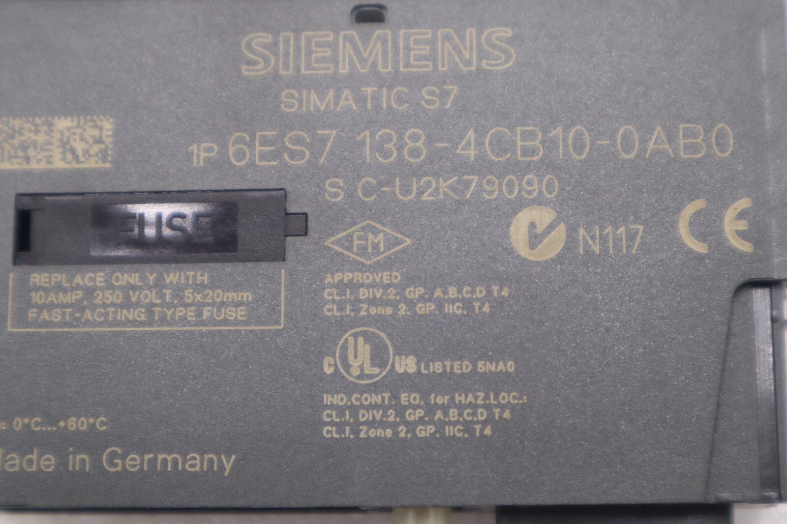 Used LOT OF 4 -- Siemens SIMATIC S7 6ES7 138-4CB10-0AB0 STOCK B-1351