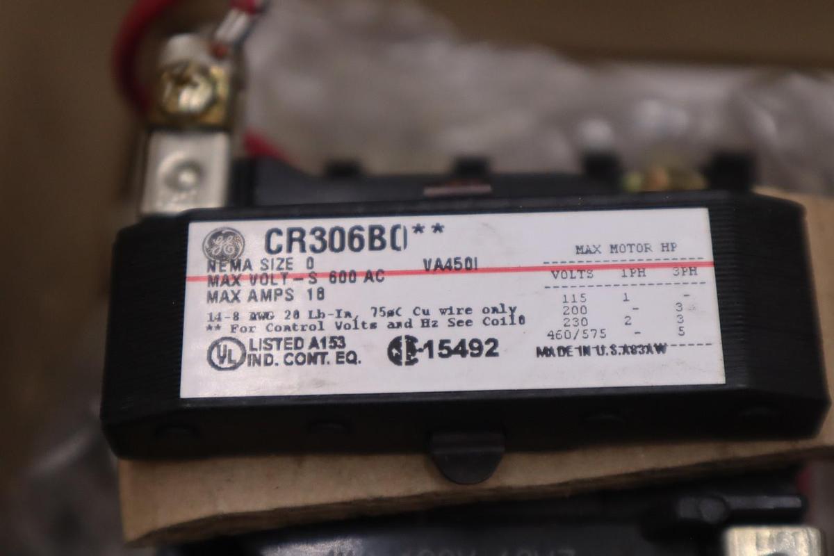 Used GE CR306B004 Magnetic Motor Starter, Thermal, 480V AC 6VDK8 NEW WITH BOX #3704CC