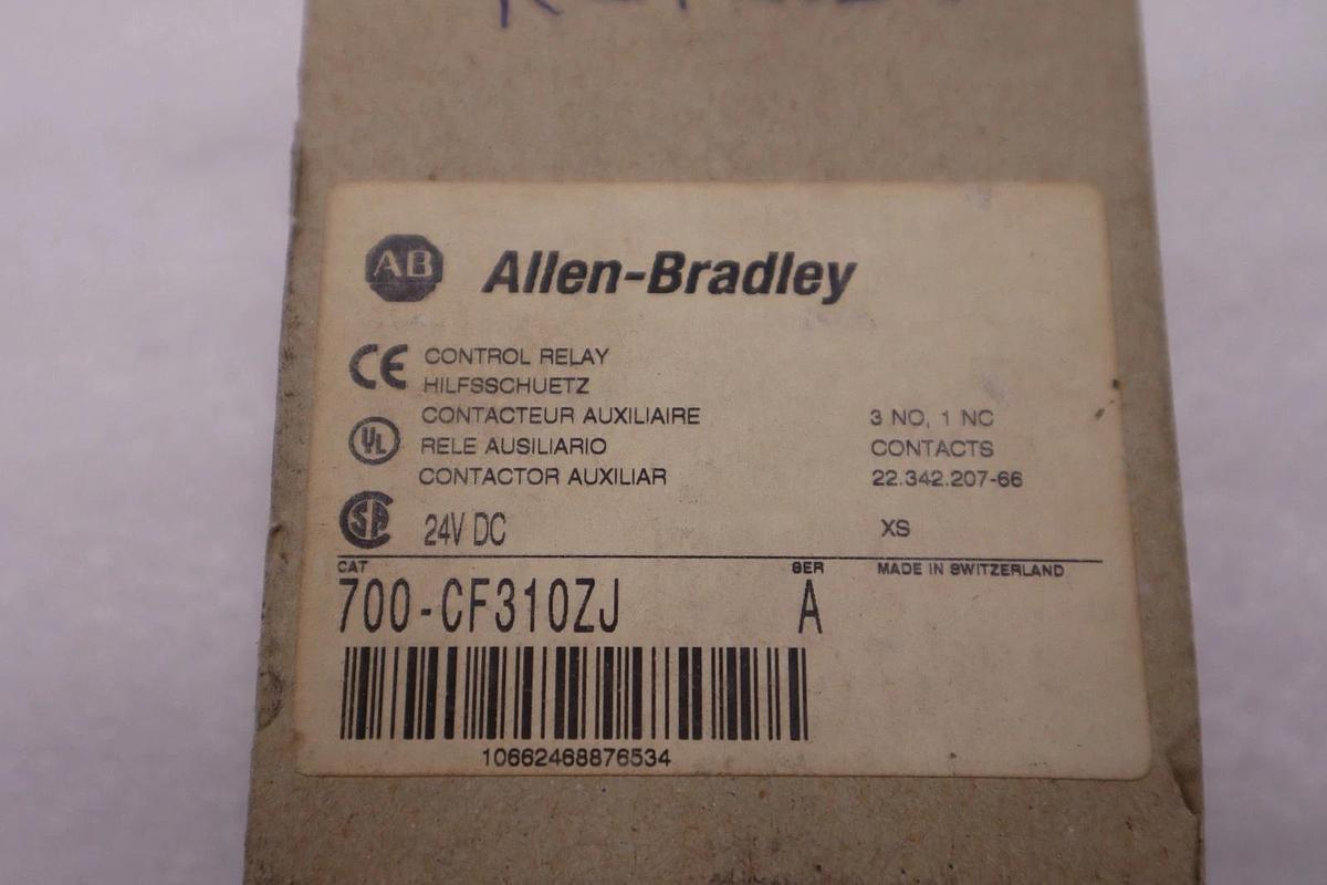 Used NEW ALLEN BRADLEY 700-CF310ZJ SER. A 24VDC 20A CONTACTOR AUXILIAR STOCK H681A
