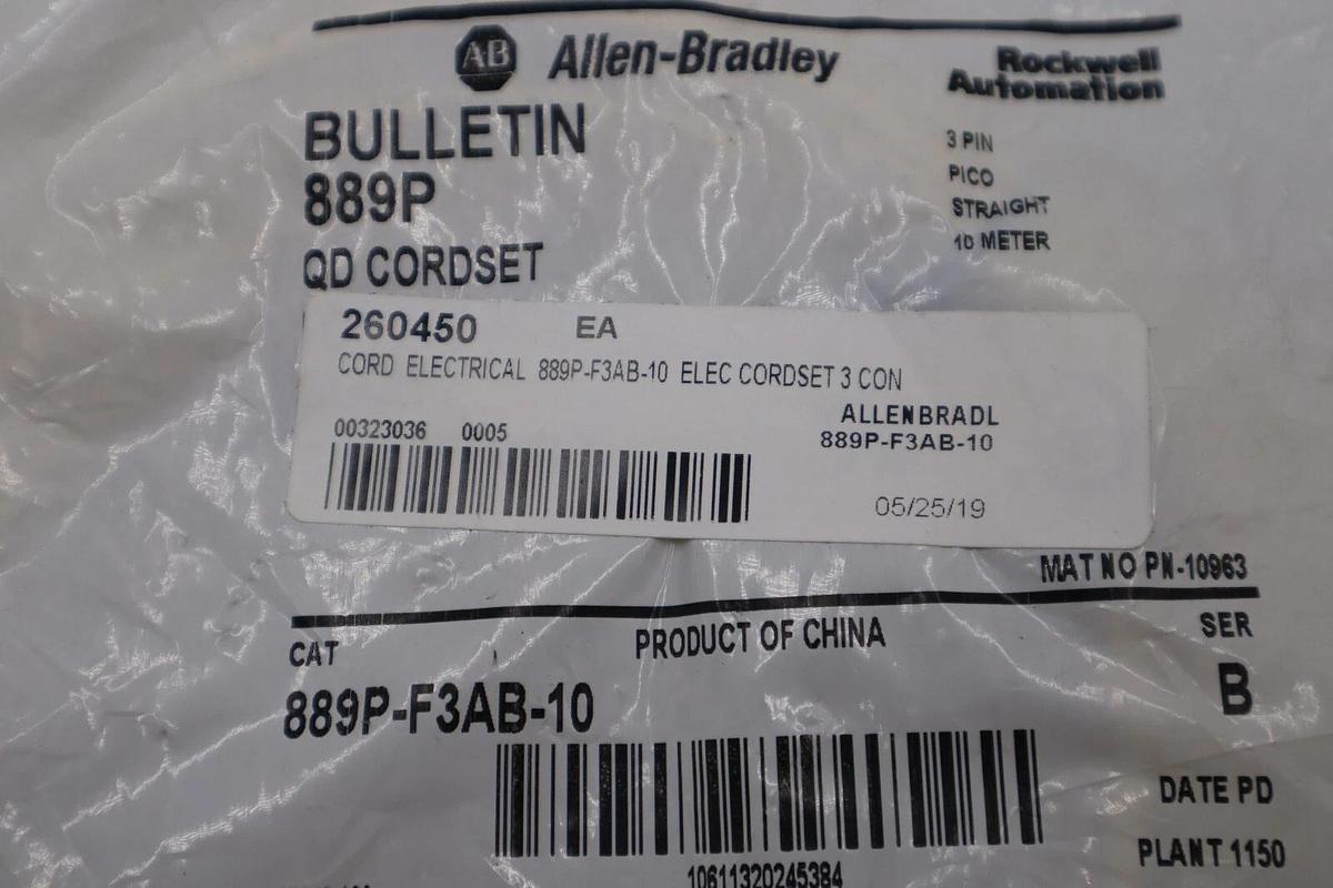 ALLEN BRADLEY 889P-F3AB-10 CABLE NEW IN PACKAGE STOCK G722