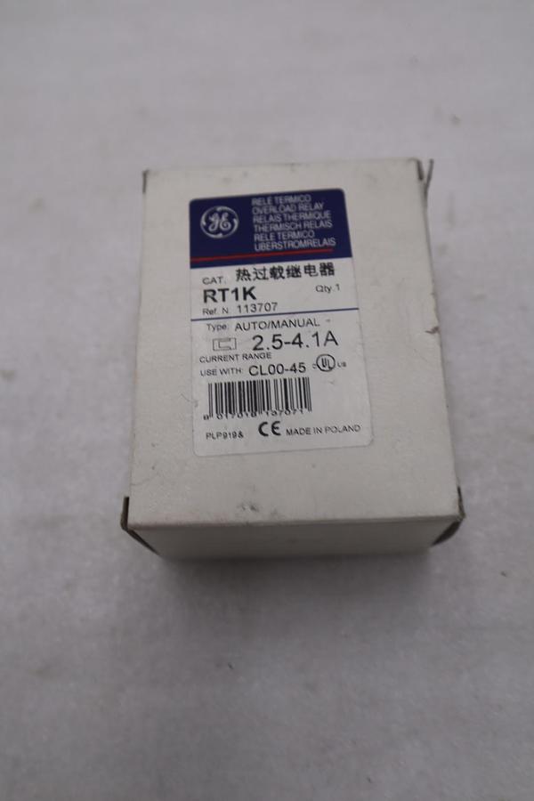 Used NEW OPEN BOX GE RT1K Thermal Overload Relay, 2.5-4.1 Amp STK K1664A