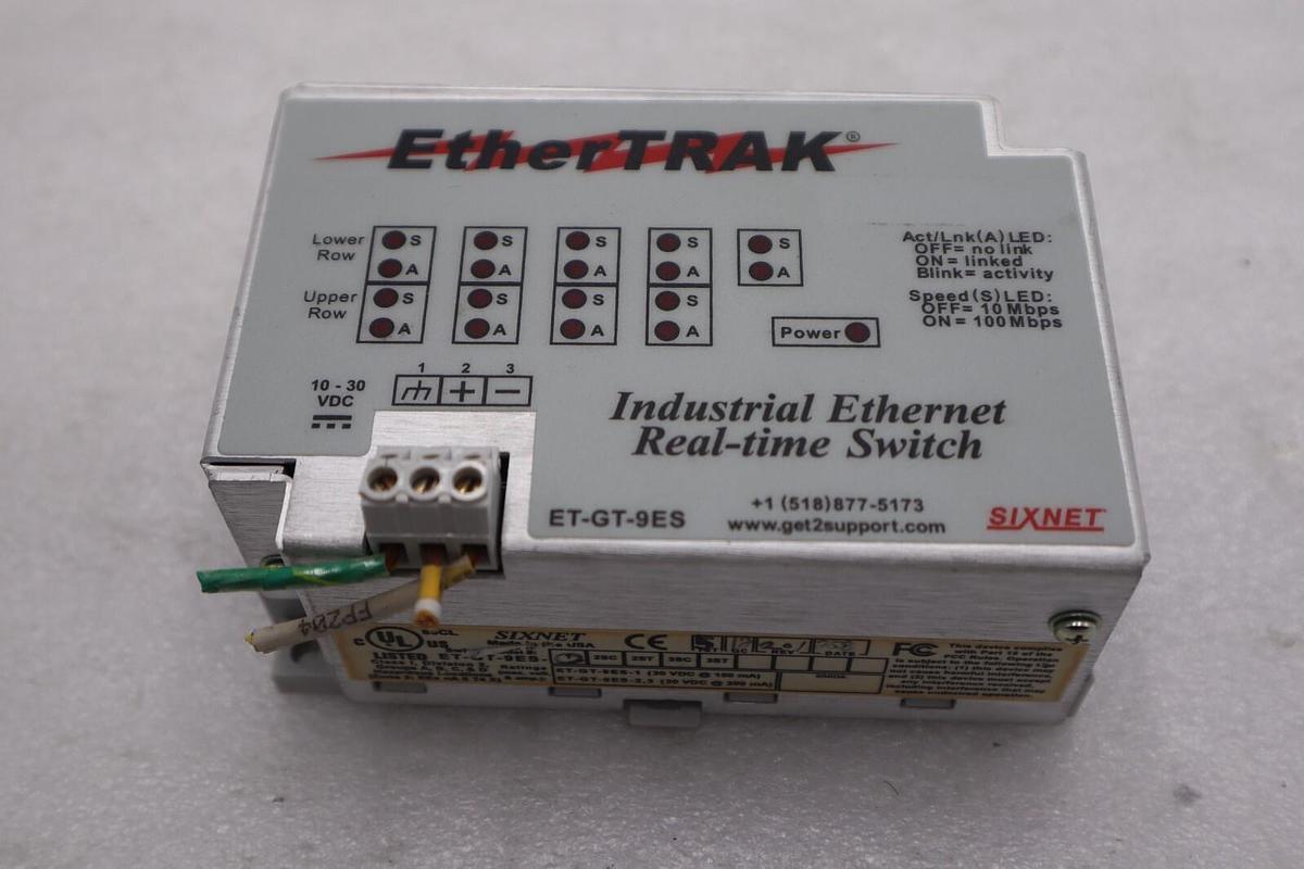Used Sixnet Model: ET-GT-9ES Real-time Industrial EtherTRAK Switch STOCK L-272-C