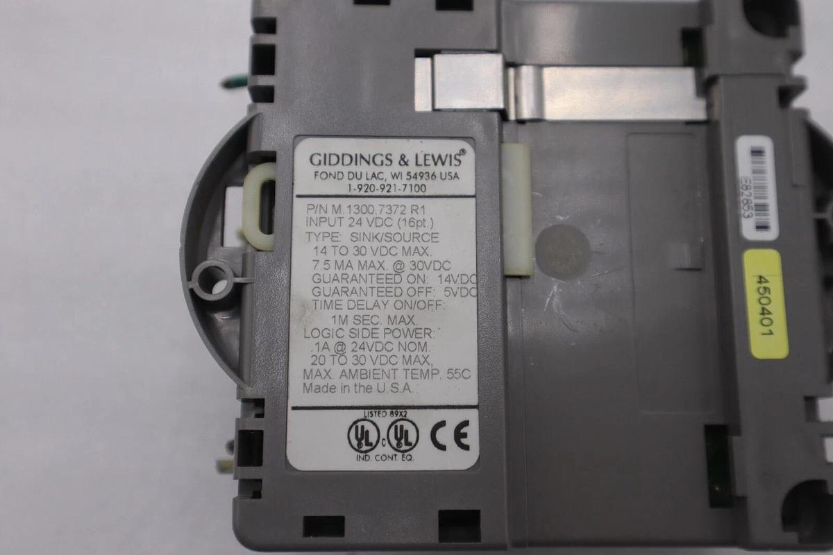 Used GIDDINGS & LEWIS M.1300.7372 R1 Input Module 24VDC SINK/SOURCE STOCK 633-D
