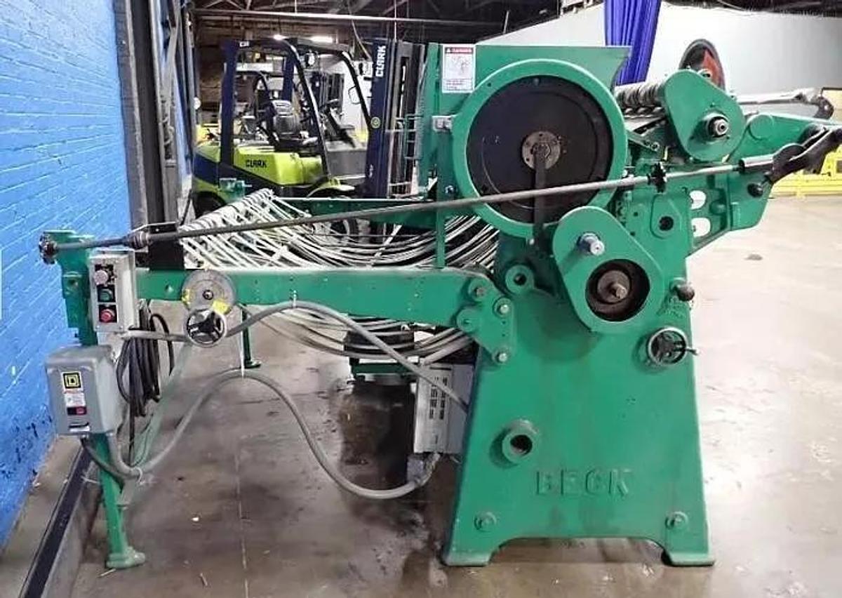 Used 72" BECK ROTARY KNIFE SHEETER WITH OUTPUT CONVEYOR