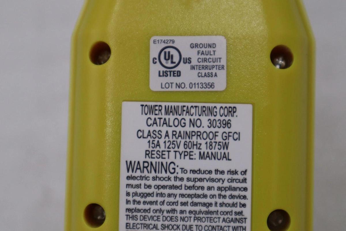 Used NEW Ground Fault Circuit Interrupter by Tower E-174279 Class A STOCK H1209