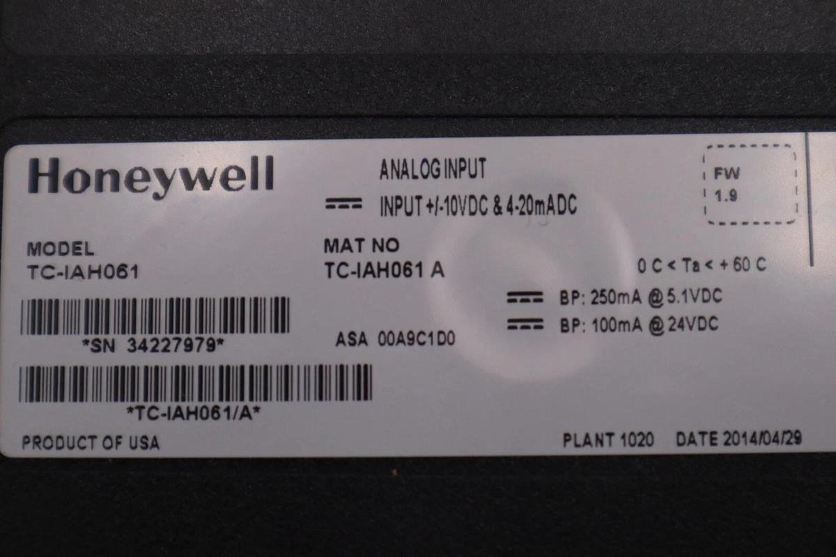 Used TC-IAH061 frn 1.9  Honeywell Analog Input TC-IAH061 STOCK K-513