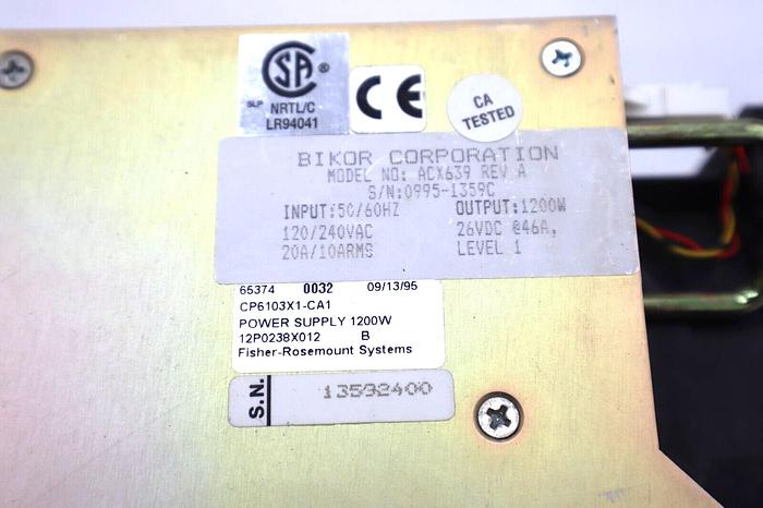 Used ALLEN BRADLEY ACX639 OUTPUT 1200W MODULE REV A 120/240VAC 26VDC #L-329