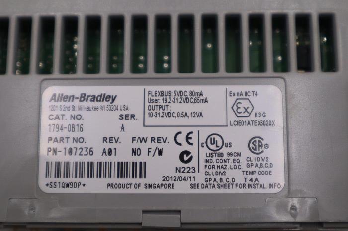 ALLEN BRADLEY 1794-OB16 OUTPUT MODULE FLEX I/O DISCRETE 16 OUTPUTS STOCK B-1696
