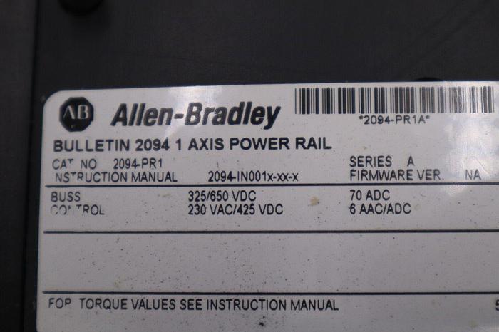 Used ALLEN BRADLEY 2094-PR1 1 AXIS POWER RAIL 2094-PR1 STOCK 109C