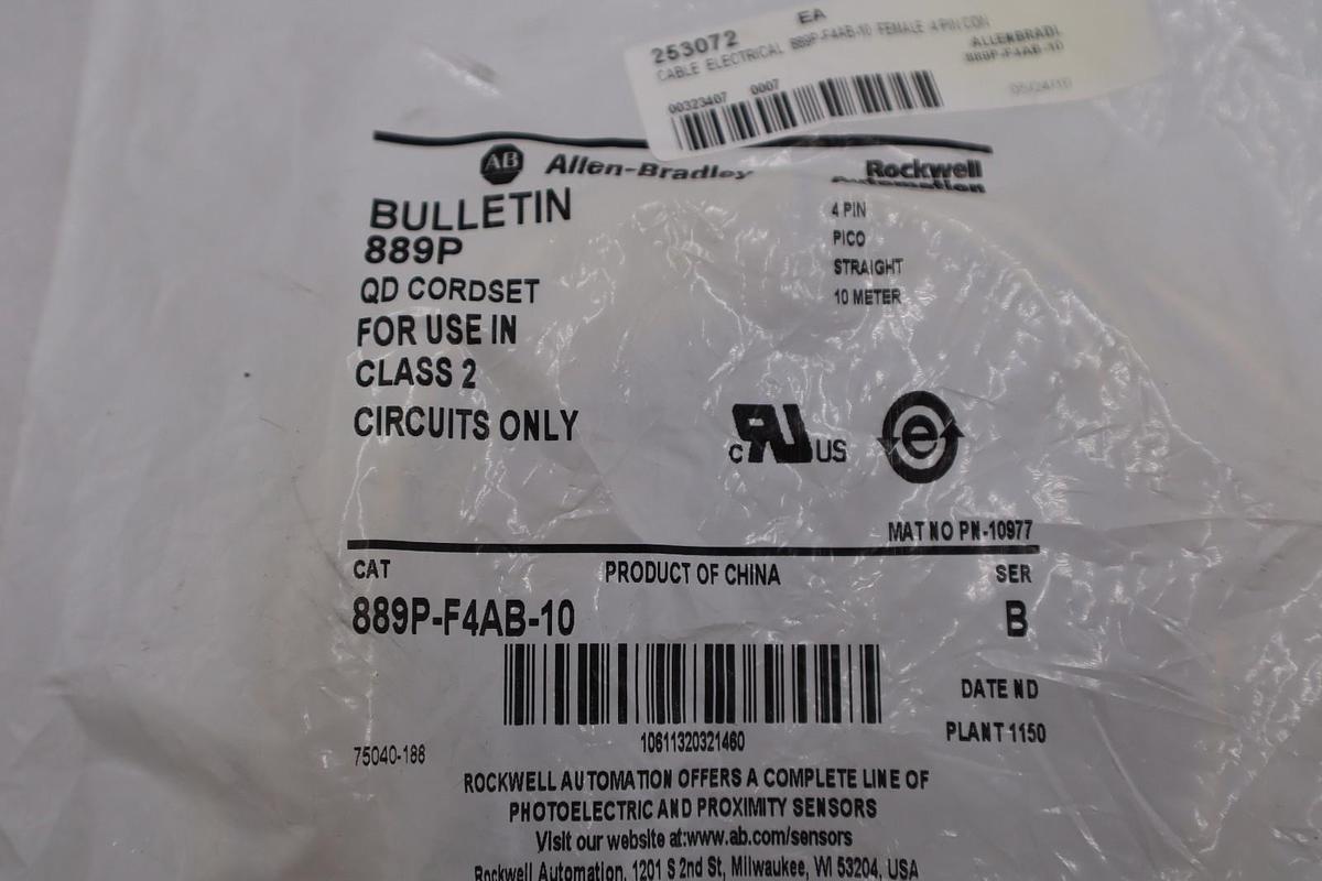 NEW ALLEN BRADLEY 889P-F4AB-10 CABLE STOCK G771