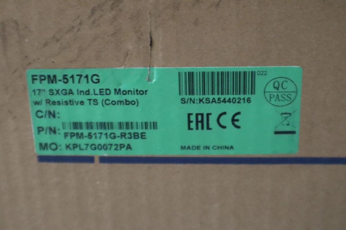 Used Advantech FPM-5171G 17in LCD DISPLAY 100-240 VAC Industrial Monitor - STK GF184
