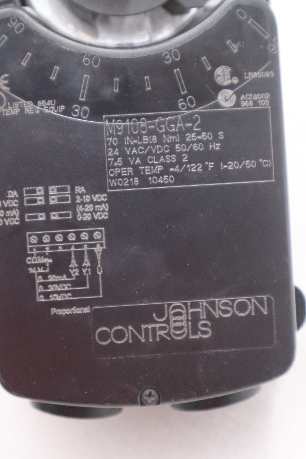Johnson Controls M9108-GGA-2 Electric Motor Actuator - NEW NO BOX - STOCK 1531A