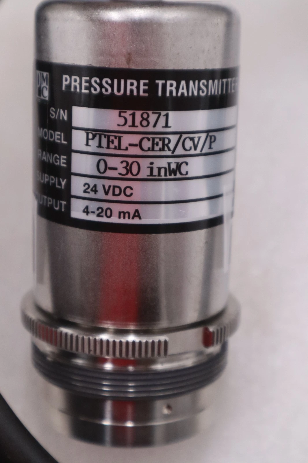 Used PMC PTEL-CER/CV/P 24VDC 4-20 mA PRESSURE TRANSMITTER - STOCK GF1042