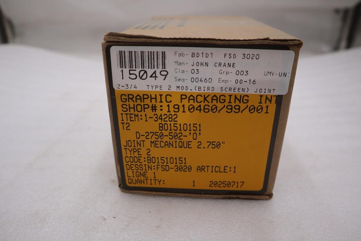 JOHN CRANE FSD-3020 D-2750-502-'0' 2-3/4" TYPE 2 - NEW IN BOX - STOCK GF477A