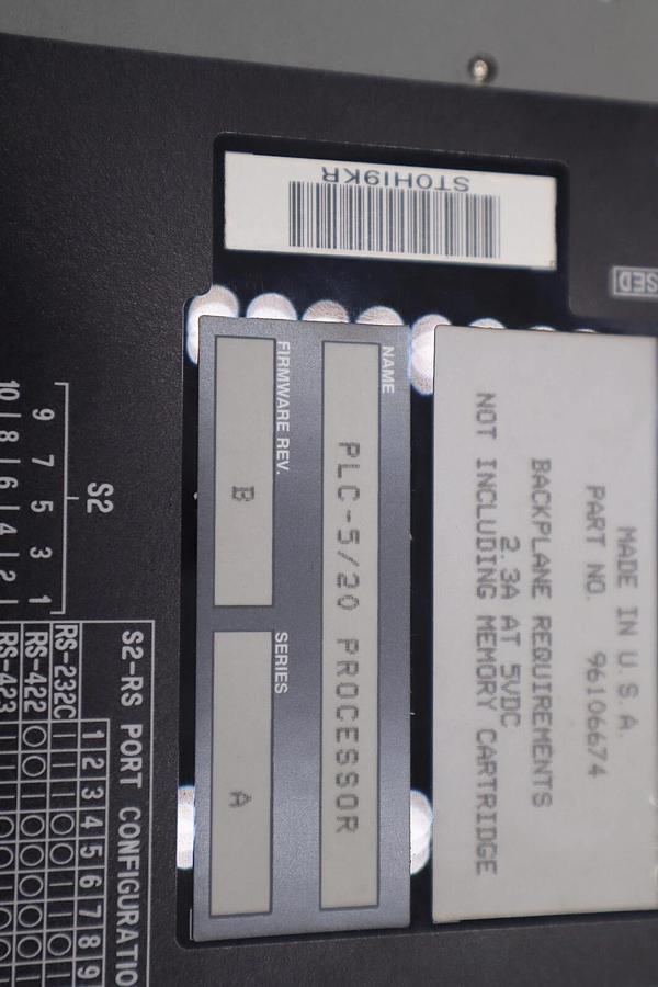 Used Allen Bradley AB 1785-L20B A PLC 5/20 Module Programmable Controller STK 5303