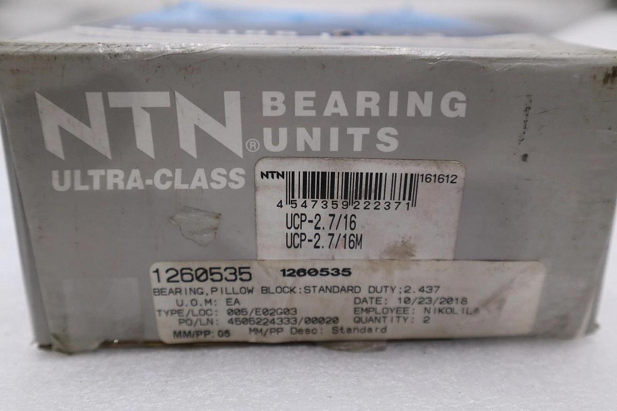 Used NEW NTN UCP-2.7/16 PILLOW BLOCK BEARING 2-7/16 BORE STOCK H1085