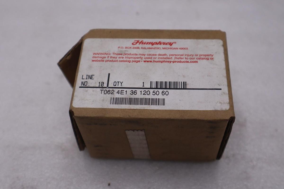 Humphrey Solenoid Valve 062-4E1-36-120 50/60 - NEW IN BOX - STOCK GF725A