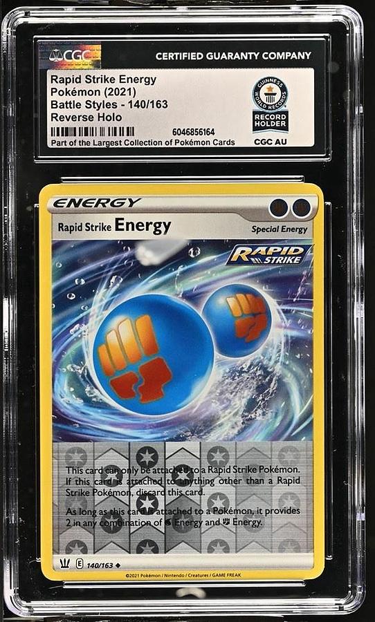 Used Rapid Strike Energy 140/163 Battle Styles Pokemon Reverse Holo CGC WORLD RECORD