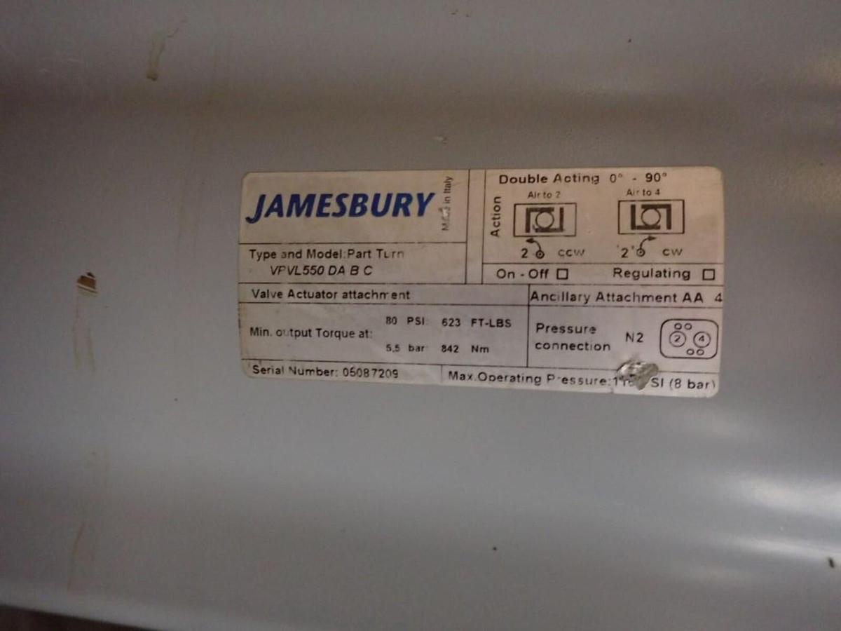 Used 12" Jamesbury VPVL550 / VPVL550 DA B C Valve Actuator Stainless New Stock S-655