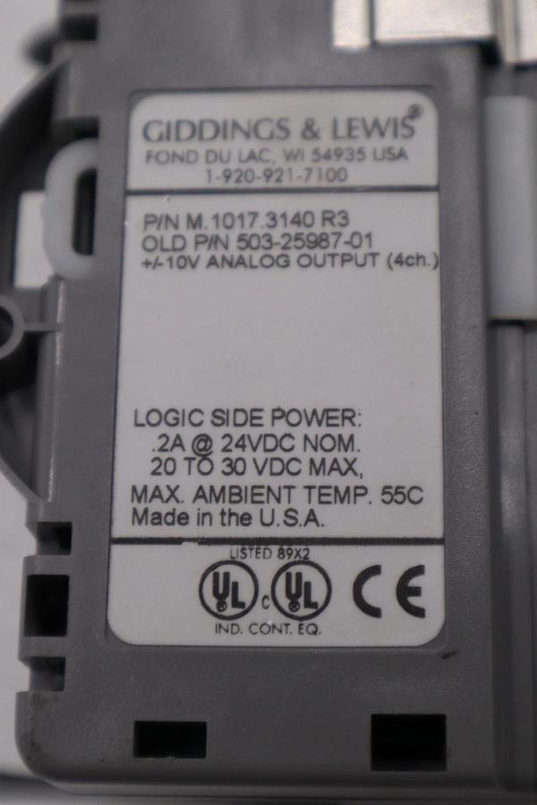 Refurbished Giddings & Lewis M.1017.3140 R3 Module Stock H1588A