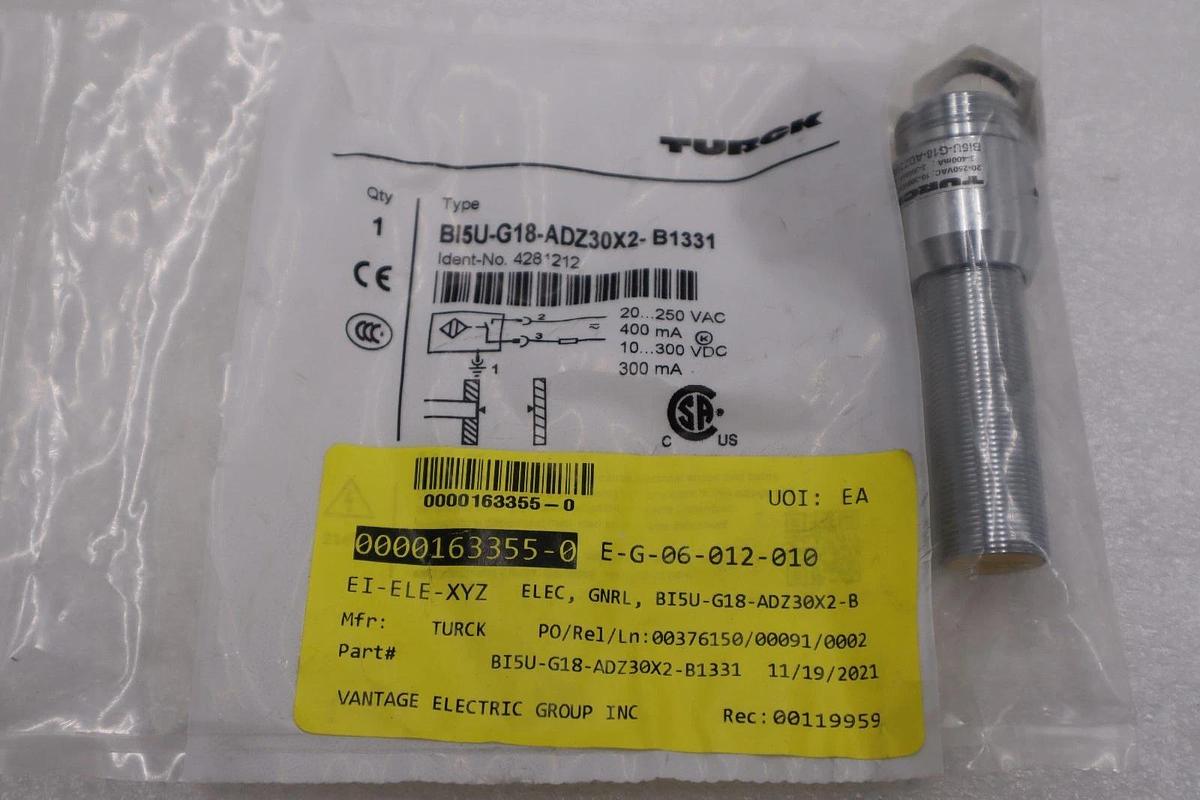 Used New Turck Bi5U-G18-ADZ30X2-B1331 Inductive Sensor STOCK H1488A