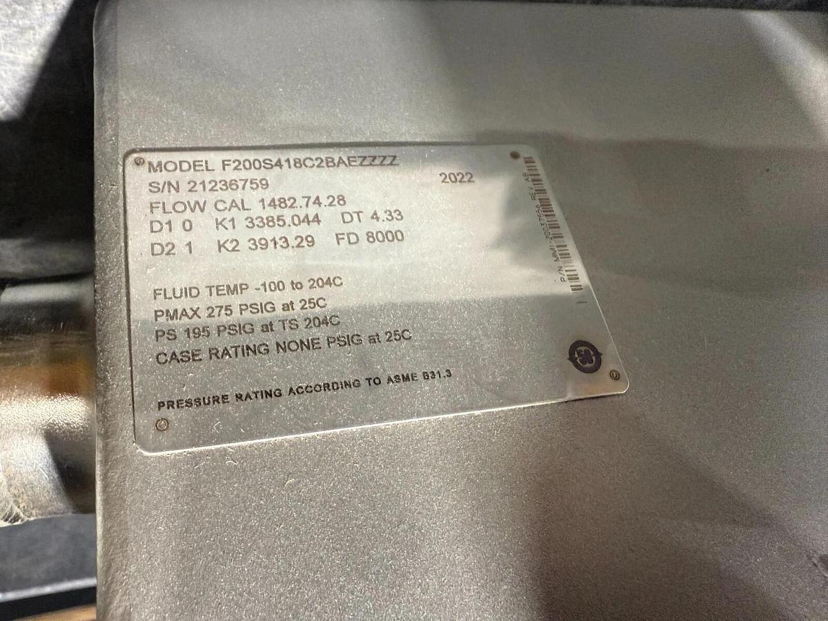 NEW 2" 150# Micro Motion F200 F200S418C2BAEZZZZ Flow Sensor MFG. 2022 STOCK GS5