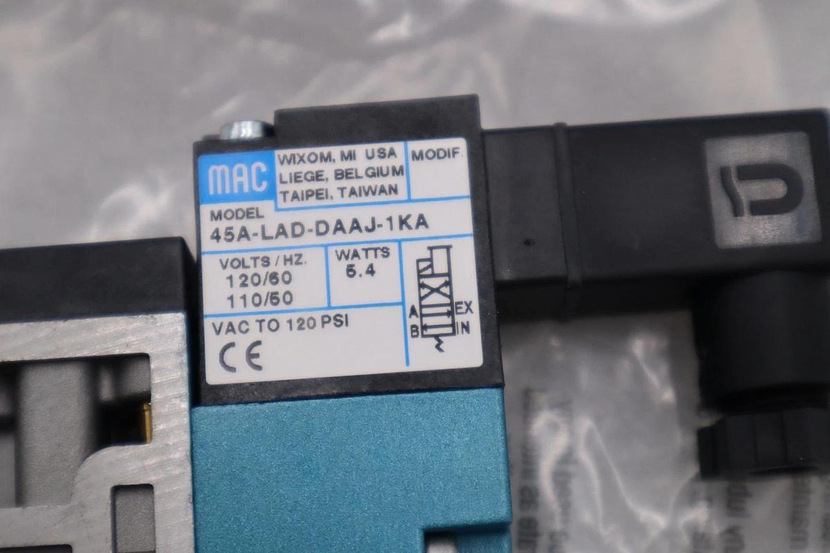 Used MAC VALVES INC 45A-LAD-DAAJ-1KA / 45ALADDAAJ1KA BRAND NEW-STOCK H806A