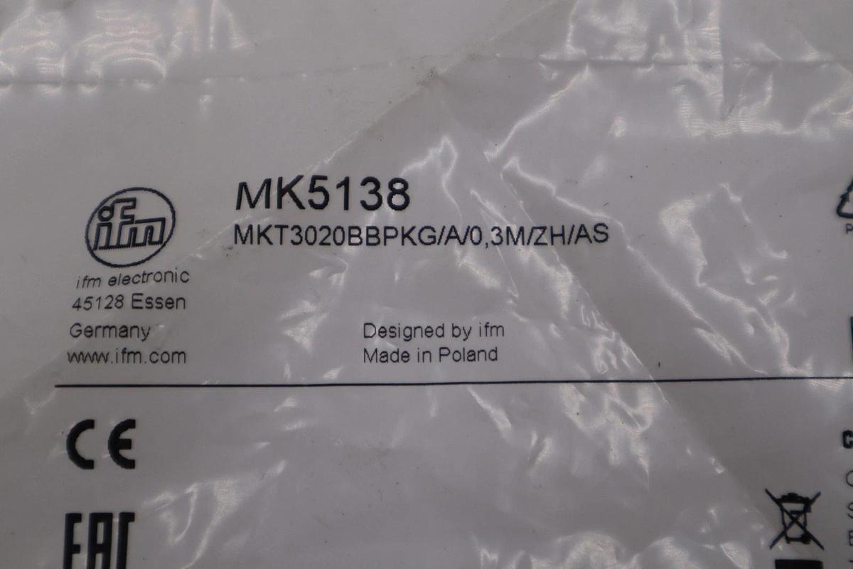 Used IFM MK5138 CYLINDER SENSOR MKT3020BBPKG/A/0,3M/ZH/AS #H1556A