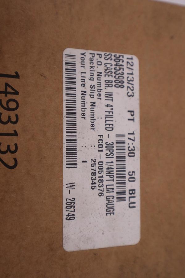 New Wika Type 213.53 4" Gauge 30psi 1/4" NPT LM 9699109 - STOCK GF599A