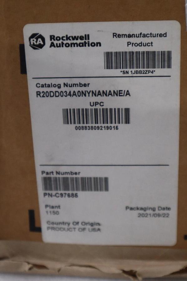 ALLEN BRADLEY 20DD034A0NYNANANE AC DRIVE POWERFLEX 700S 480 VAC STOCK 3394-A