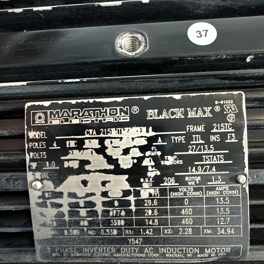 Used Marathon Motor CVA 215THTL7726EU L Inverter Duty AC Induction Motor 10 HP #HP114