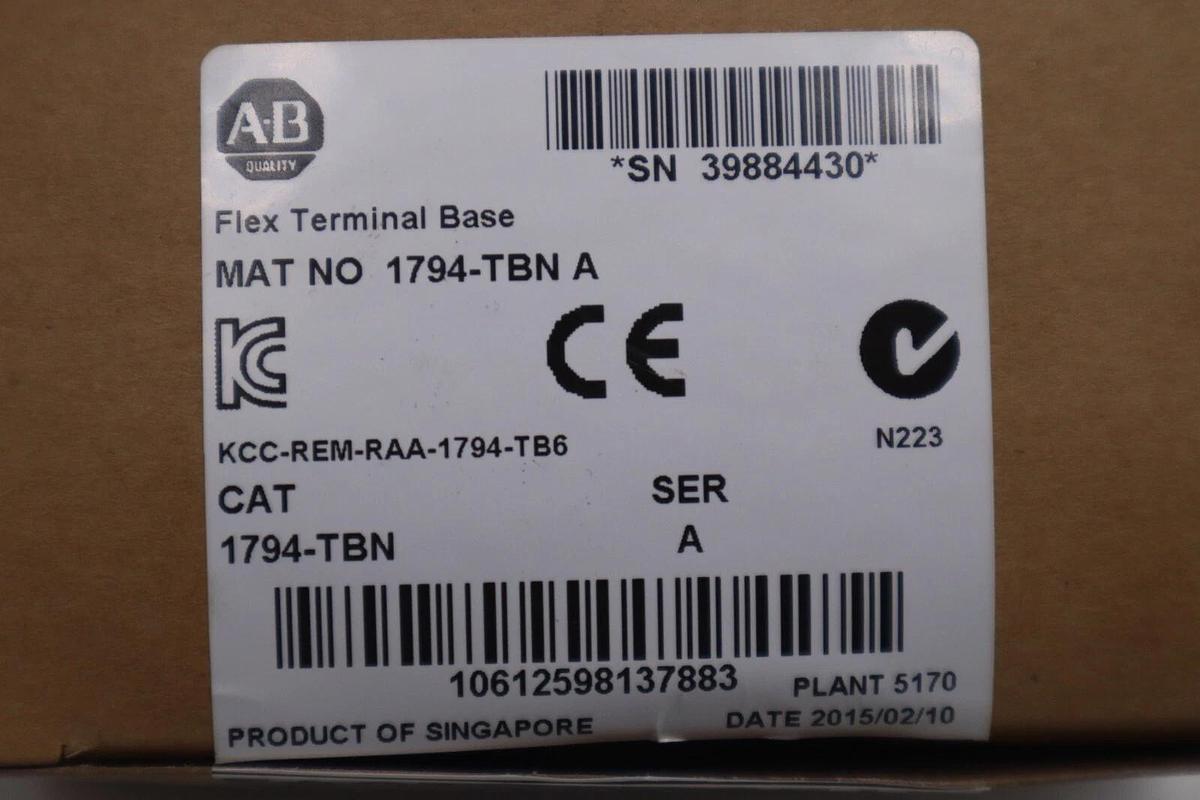 NEW OPEN BOX ALLEN BRADLEY AB 1794-TBN Flex Terminal Base STOCK G617A