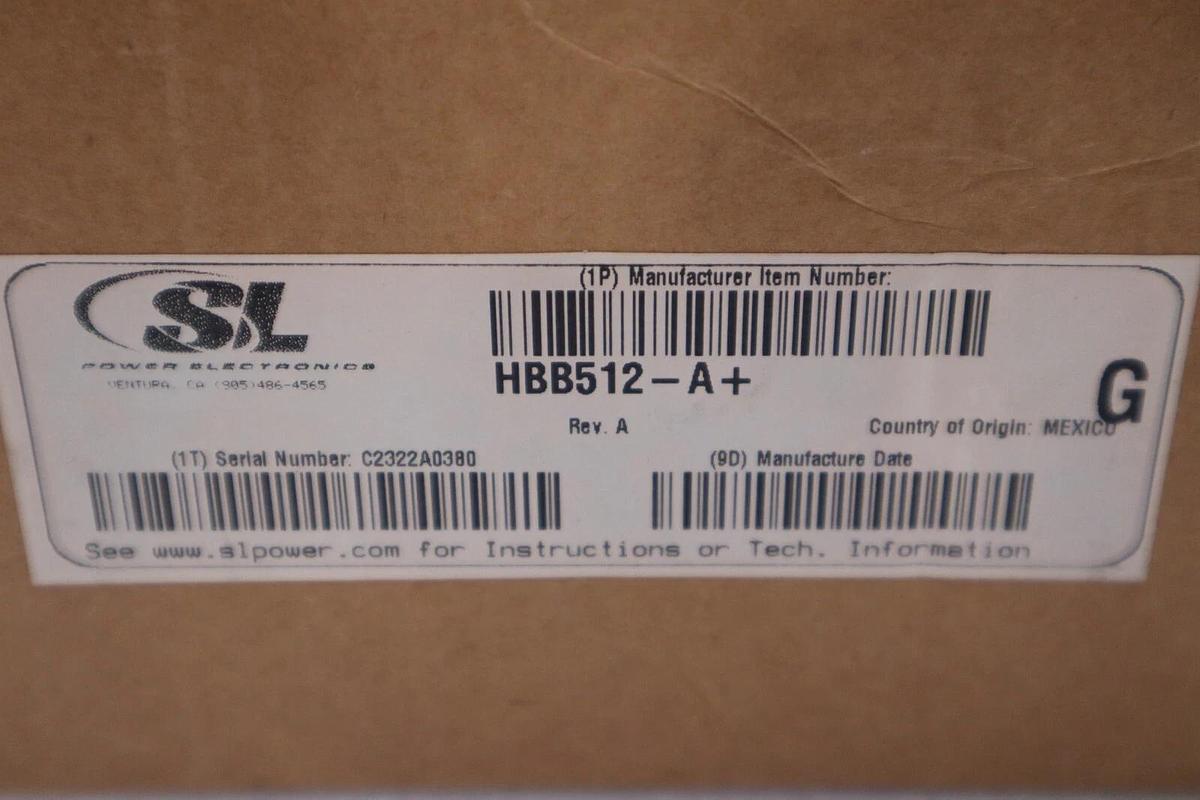 NEW OPEN BOX SL POWER ELECTRONICS HBB512-A+ POWER SUPPLY STOCK H374A