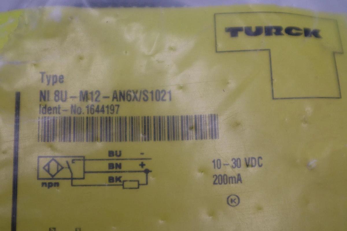 Used TURCK PLC Sensor Switch NI 8U-M12-AN6X/S1021 / 1644197 STOCK H1663A
