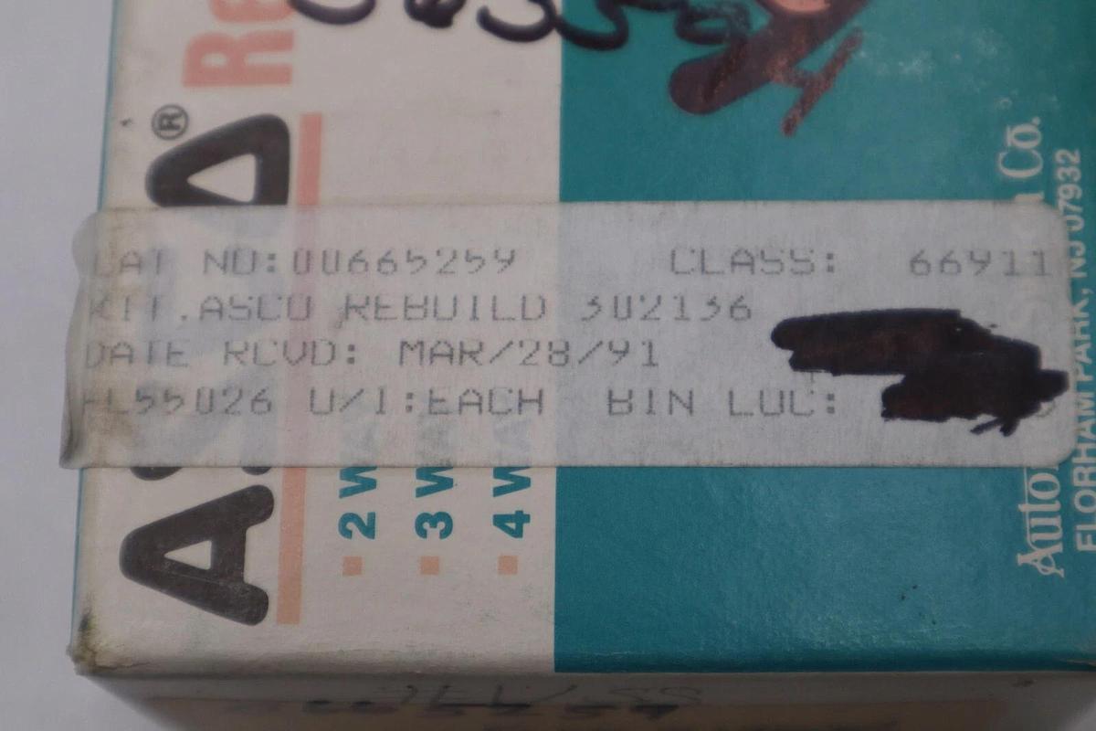 NEW Asco 302136 Red-hat Valve Rebuild Kit STOCK G812A