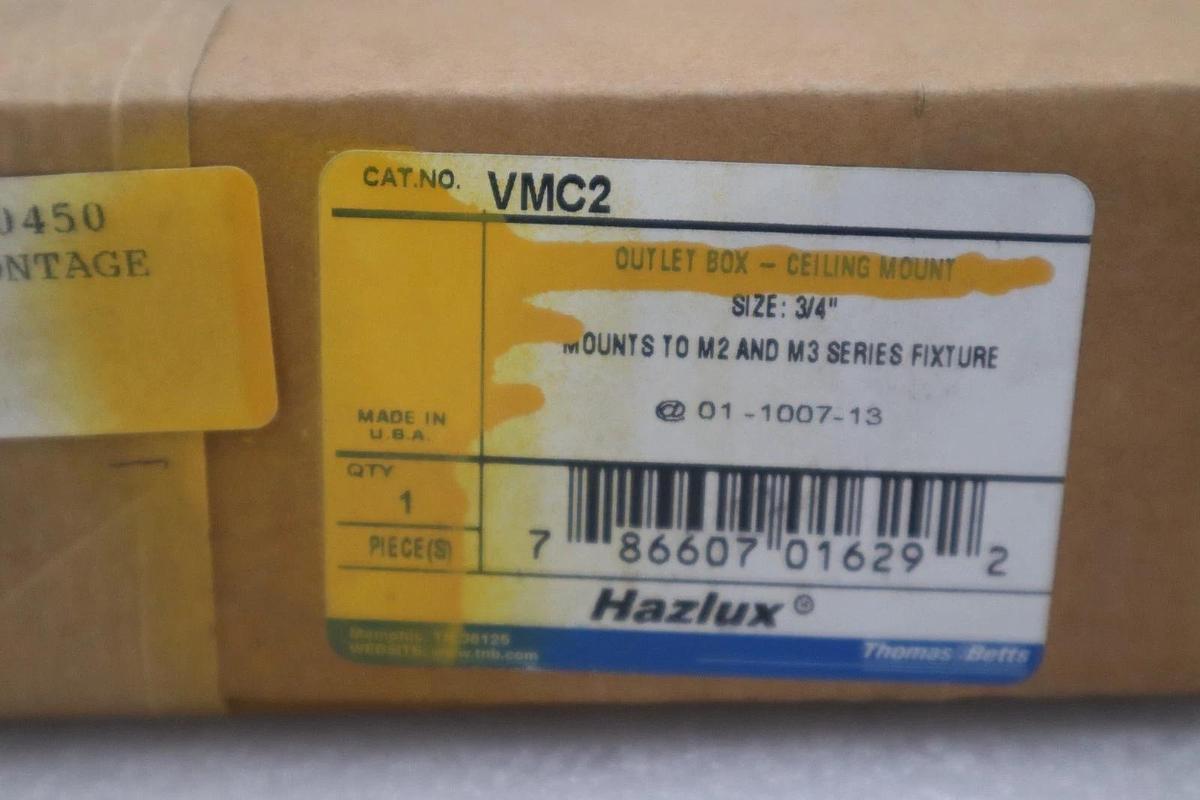 Used NEW HAZLUX VMC2 Ceiling Mount 3/4" for M2 & M3 Series Fixtures STK GF951