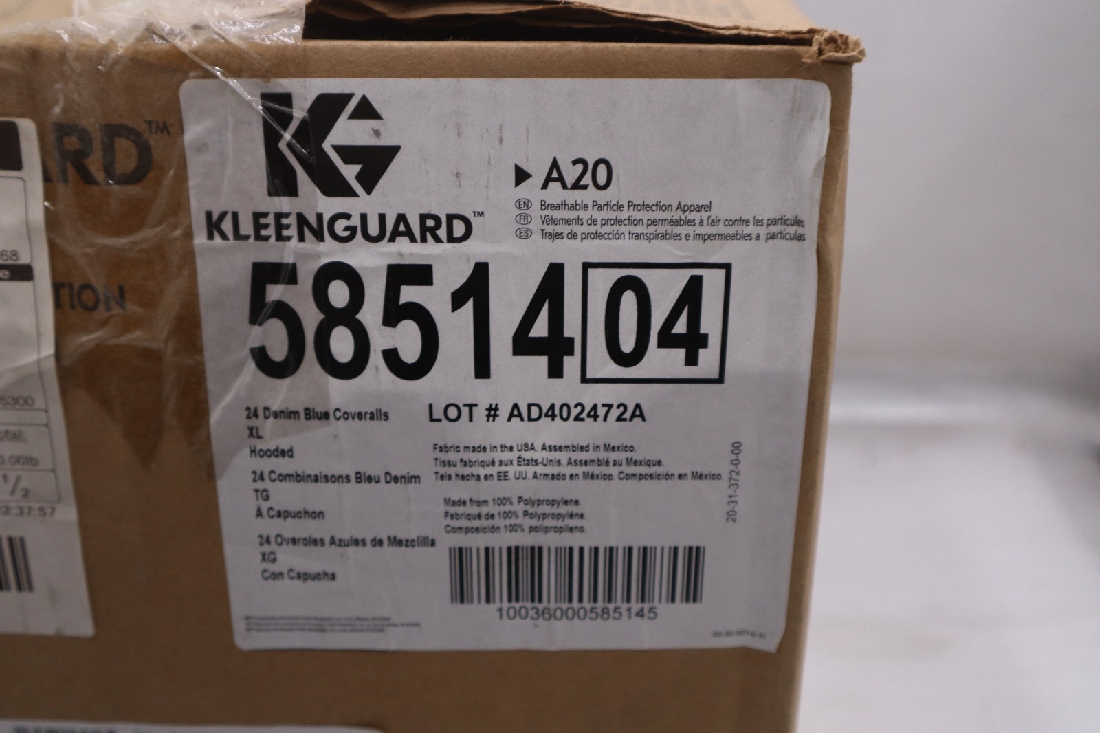 Kleenguard 58514 Hooded Disposable Coverall Blue Xl Pk24 - STOCK GF809