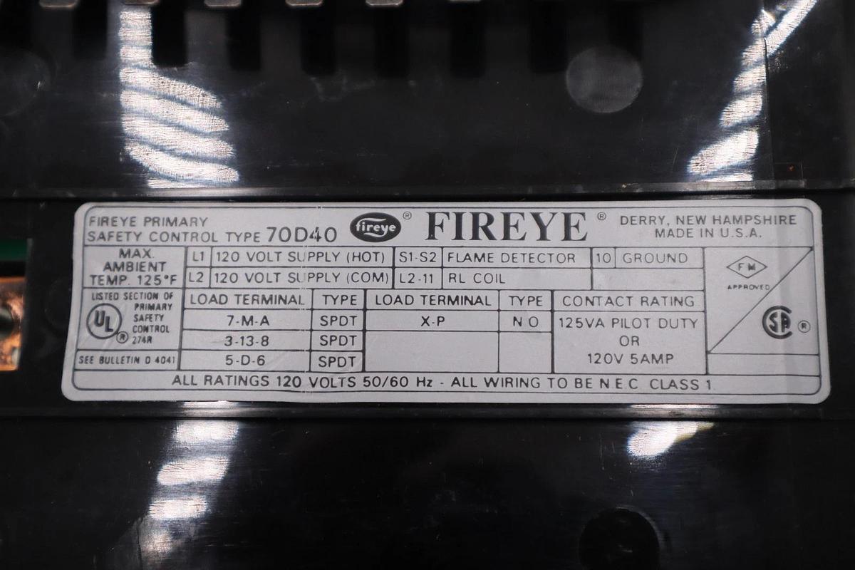 Fireye 70D40 Burner Control STK GF177 782451084548