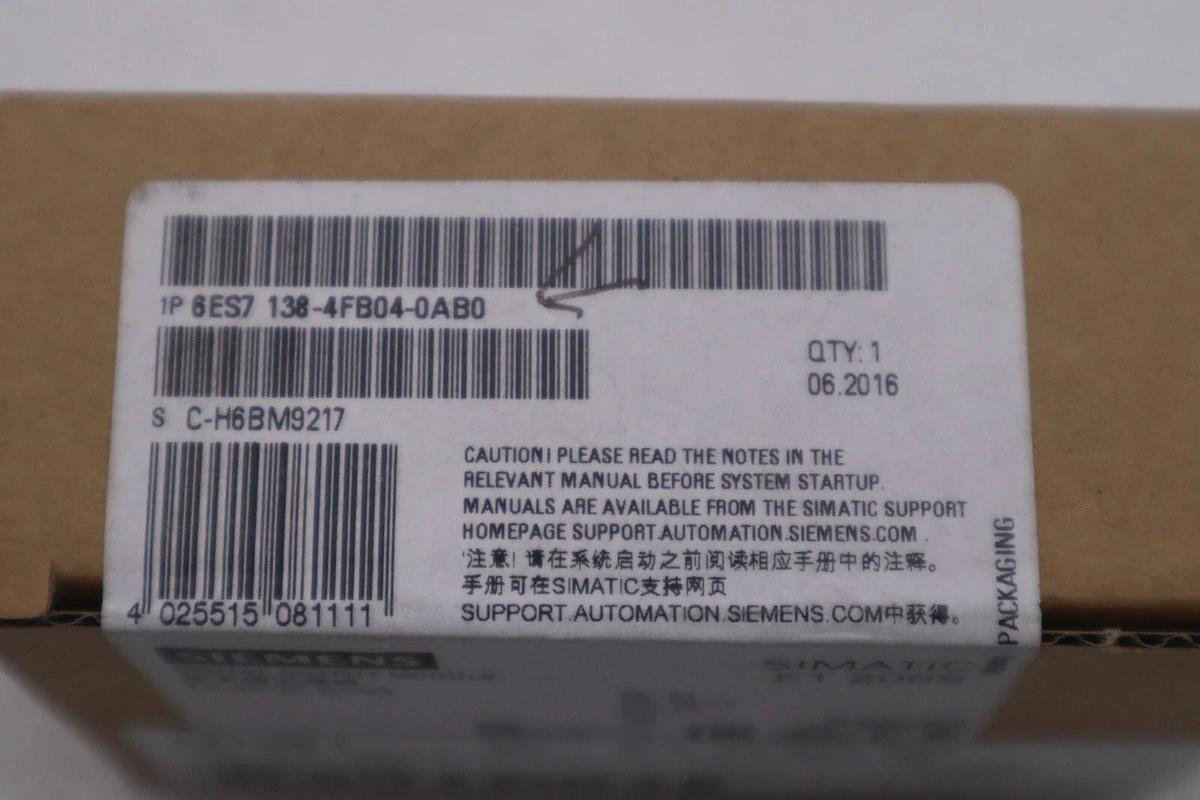SIEMENS 6ES7138-4FB04-0AB0 / 6ES71384FB040AB0 (BRAND NEW) STOCK G440A