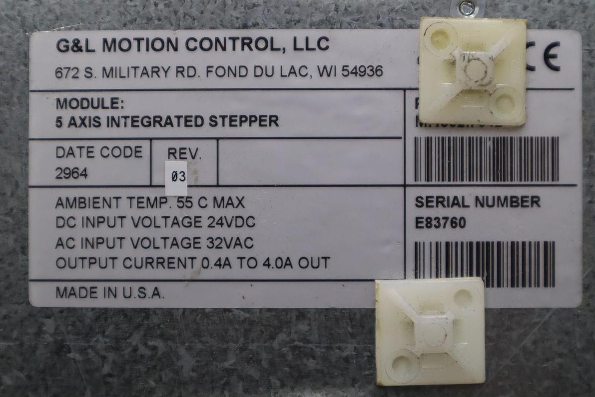 Used G & L MOTION CONTROL M.1302.7612 5-Axis Integrated Stepper 32Vac STOCK 6017