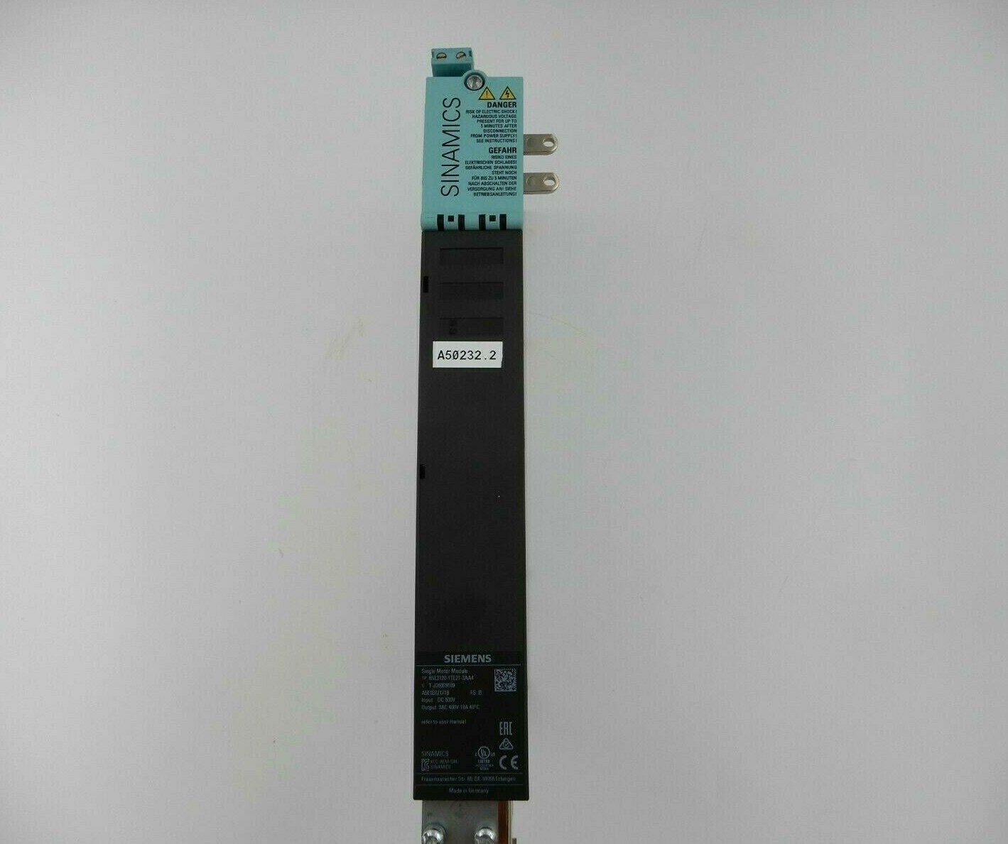 Used SIEMENS SINAMICS 6SL31201TE218AA4 SINGLE MOTOR MODULE STOCK 694