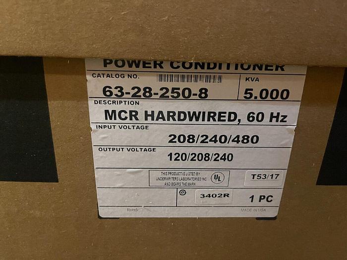 NEW SolaHD 63-28-250-8 5KVA MCR HW REGULATOR STOCK 3313