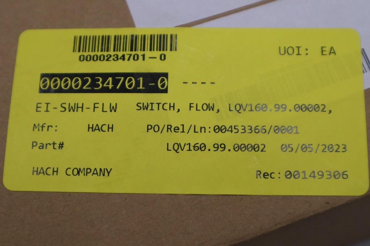 Used NEW OPEN BOX Water Treatment Flow Sensor HACH LQG160 STOCK G559A