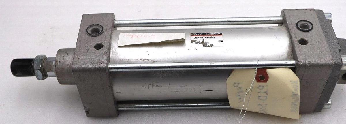 Used SMC C95SC80150NXC18 PNEUMATIC CYLINDER 145 PSI #S-174