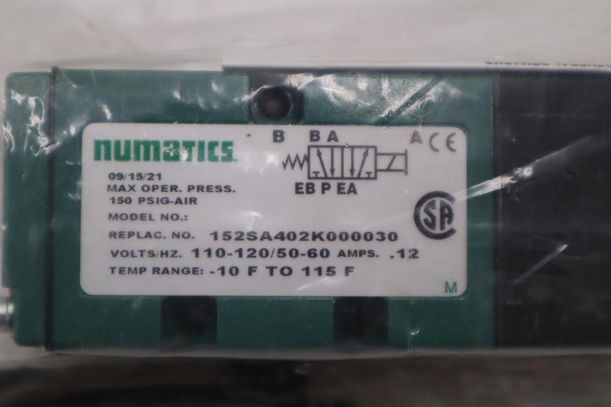 Used NUMATICS 152SA402K000030 VALVE STOCK #2070B