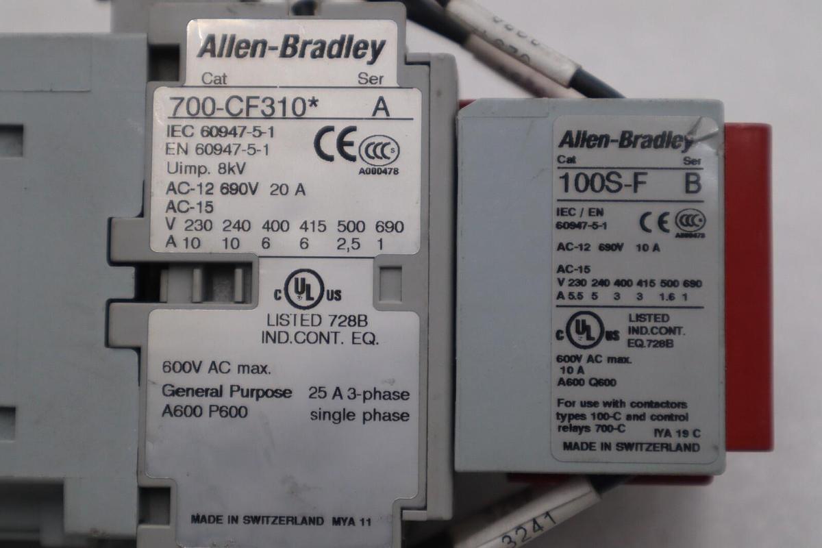 Used Allen-Bradley 700S-CF620DC/ 700-CF310* 100S-F Safety Control Relay #K-1228A
