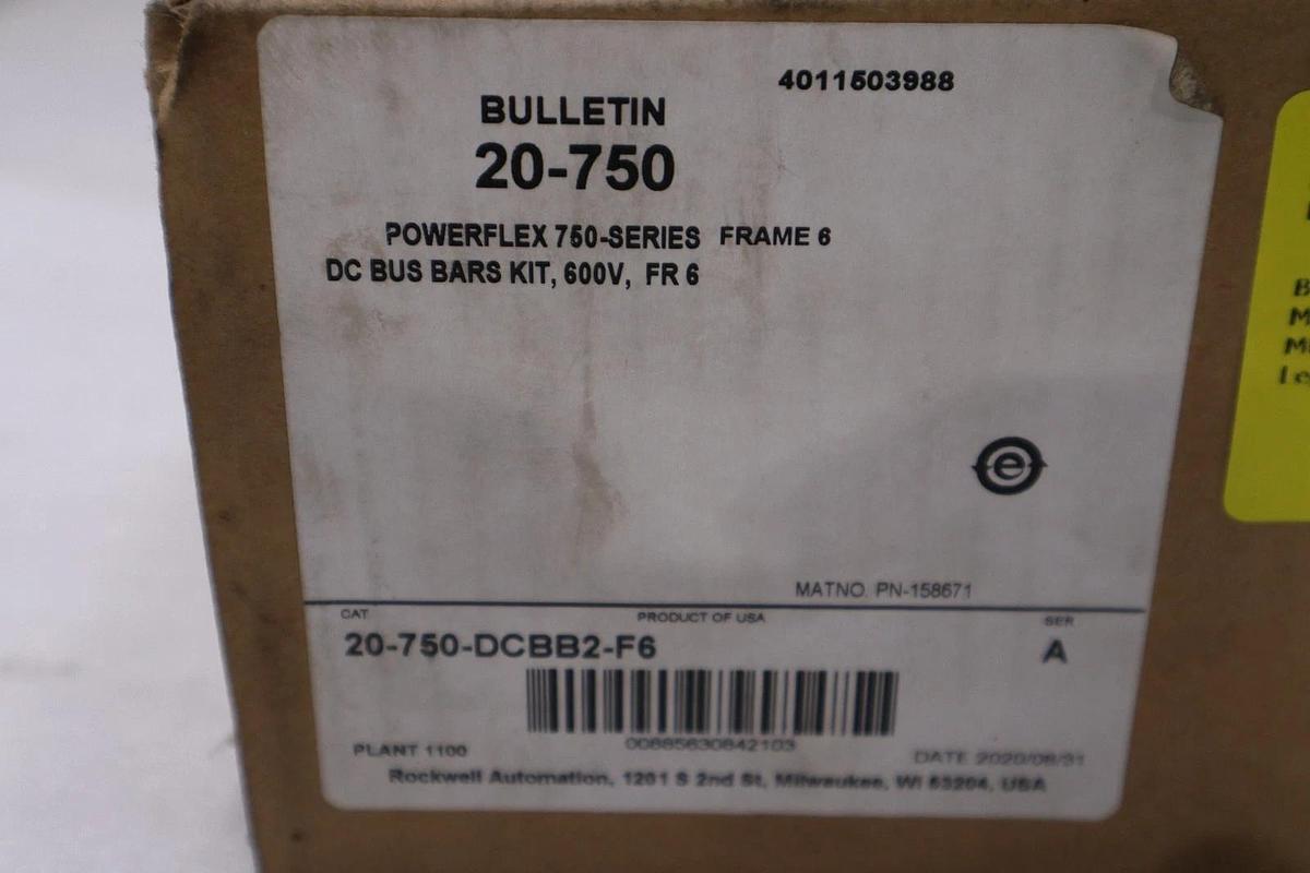 Used Allen Bradley 20-750-DCBB2-F6 POWERFLEX 753/755 FRAME 6 DC BUS BARS - STK 3832CC