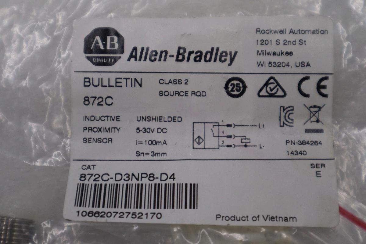 ALLEN BRADLEY 872C-D3NP8-D4 SER. E 10-30VDC STOCK H1578A